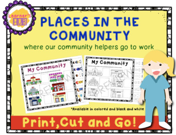 Preview of Places in the community: Where our Community Helpers go to work worksheet