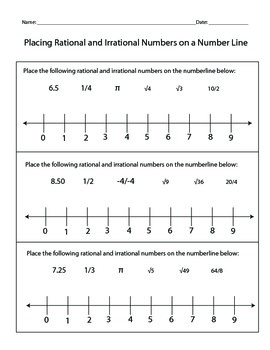 Preview of Placing Rational and Irrational Numbers on a Number Line