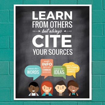 Preview of Plagiarism Poster: "Learn from Others but Always Cite Your Sources"