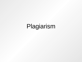 Preview of Plagiarism PowerPoint