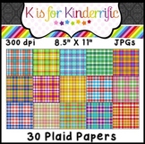 Plaid Papers & Backgrounds - Set of 30