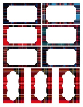 Plaid Tartan Christmas Labels and Tags for Party or Gift by Graphics by ...