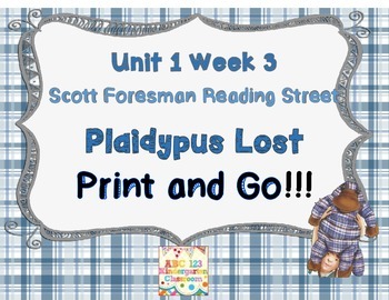 Preview of Plaidypus Lost- Print and Go Reading Street Unit 1 Week 3