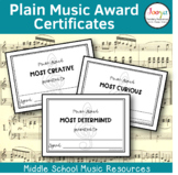 Music Award Certificates- Simple Design