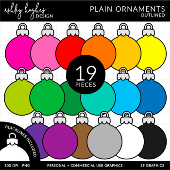 Plain Ornaments Clipart by Ashley Hughes Design | TpT