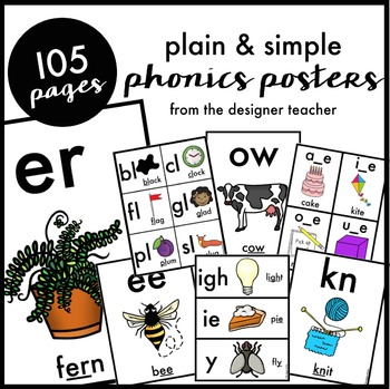 Preview of Plain & Simple Phonics Posters for Elementary & Special Education