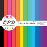Plain Multi-Colour Digital Papers, Rainbow Colours, Scrapb