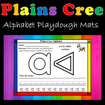 Preview of Plains Cree Alphabet Playdough Mat in SRO and Syllabic