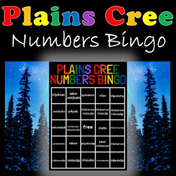 Preview of Plains Cree Numbers Bingo 1-24 with Flash Cards