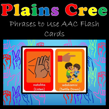 Preview of Plains Cree Phrases to Use AAC Flash Cards
