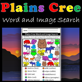 Preview of Plains Cree Word and Image Search No Prep
