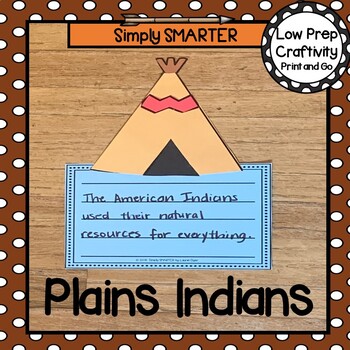 Preview of Plains Indians Writing Cut and Paste Craftivity