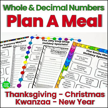 Preview of Plan A Meal Math Project | Whole and Decimal Numbers