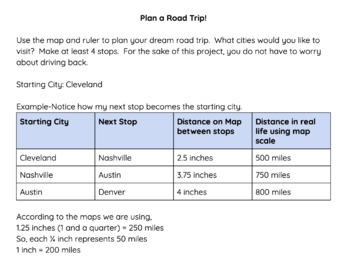 Preview of Plan A Road Trip! Map Scale Application