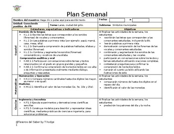 Preview of Plan Semanal Kinder: Lares, Símbolos municipales