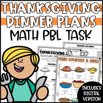 Preview of Plan Thanksgiving Dinner Math Activity PBL Project Based Learning