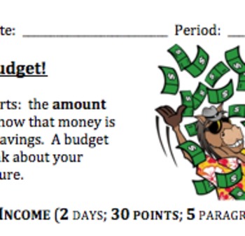 Preview of Plan Your Overall Personal Budget Project