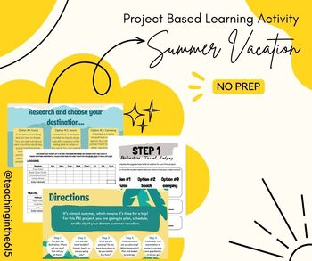 Preview of Plan Your Summer Vacation - Project Based Learning (PBL)