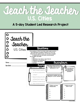 Preview of Teach the Teacher: U.S. Cities-- A 5-Day Research Unit to Explore a New City