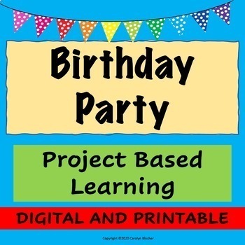 Preview of Plan a Birthday Party Project Based Learning