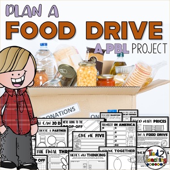 Preview of Plan a Food Drive Thanksgiving Project Based Learning PBL Activities