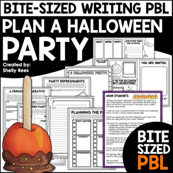 Preview of Plan a Halloween Party PBL | Halloween Writing Activities