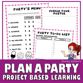 Preview of Plan a Party Math PBL | Planning, Managing and Decision Making Activities