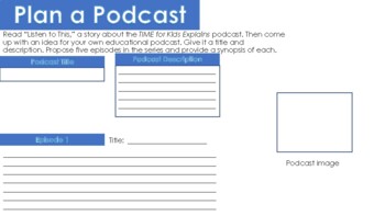 Preview of Plan a Podcast Worksheet