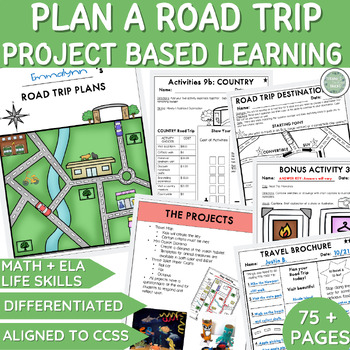 Preview of Plan a Road Trip | PBL | Differentiated Project-Based Learning | Grade 3 & 4