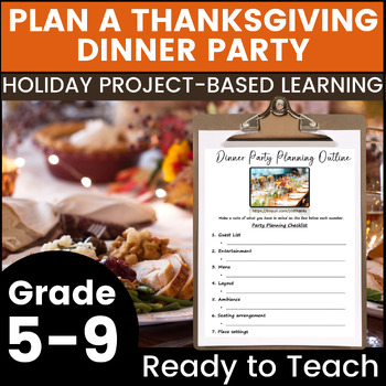 Preview of Plan a Thanksgiving Dinner - Middle & High School Project Based Learning Unit