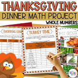 Plan a Thanksgiving Meal Math Activity | Thanksgiving Dinn