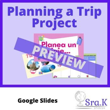 Preview of Plan a Trip - Slideshow for Students - English - Travel Project