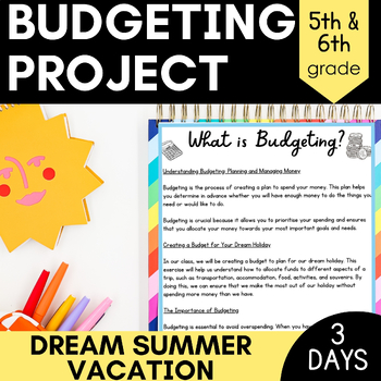 Preview of Plan a Vacation Math Project│Dream Summer Vacation Project for 5th/6th Grade