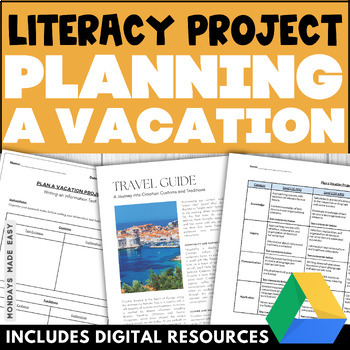 Preview of Plan a Vacation - Project-Based Learning Writing Assignment with Rubric - PBL