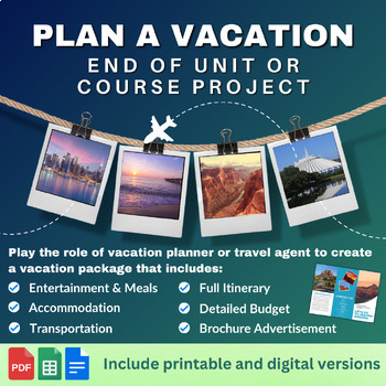 Preview of Plan a Vacation Project | End of Unit or Course | 1-3 day | Personal Finance