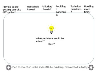 Preview of Plan an Invention in the style of Rube Goldberg - Thinking Framework Template