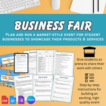 Preview of Plan and Run a Business Fair for Student Business Projects | Craft Market Style