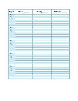 Preview of Plan book page Blue