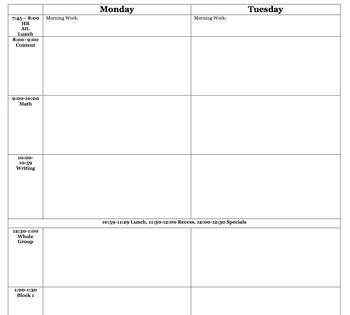 Planbook for Elementary Teachers- a guide to keep you organized w times ...