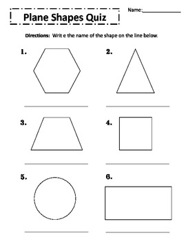 Plane Shapes Quiz by Miss Zees Activities