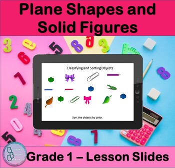 Preview of Plane Shapes and Solid Figures | PowerPoint Lesson Slides for First Grade