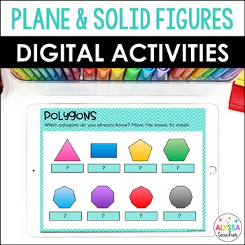 Preview of Plane and Solid Figures Digital Activities | 2D and 3D Shapes