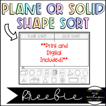 Preview of Plane or Solid Shapes Sort | Print and Digital | Google Slides ™
