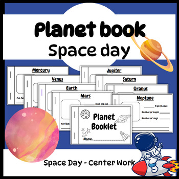 Preview of Planet Booklet - half page - Grades k, 1, 2- Space Day