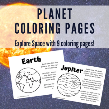 Preview of Planet Coloring Pages and Fact Sheets - Pluto Included