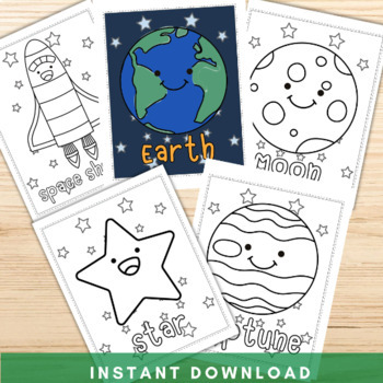 Planet Coloring Pages for Kids by Missy Printable Design | TPT