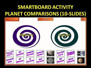 Preview of Planet Vocabulary / Characteristics (Smartboard 10 Slides) - Science