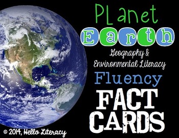 Preview of Fluency Task Cards {Planet Earth Facts}