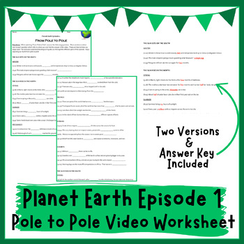 Planet Earth From Pole To Pole Video Worksheet By Many Hats Educator