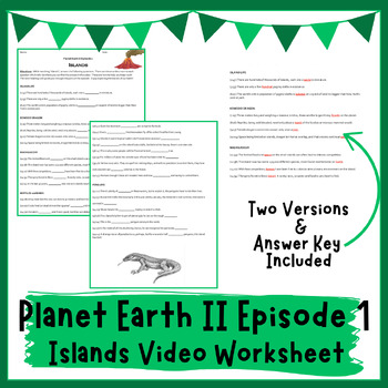 Planet Earth II Islands Video Worksheet (Season 2 Episode 1) TpT